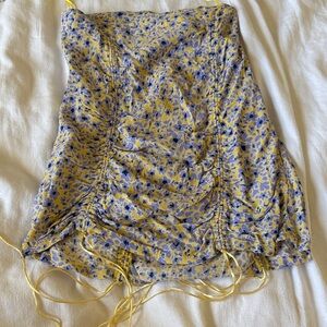 Skylar + Madison Yellow and Blue Floral Mini Skirt